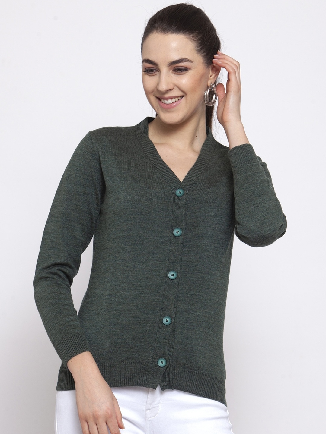 

Kalt Women Green Cardigan