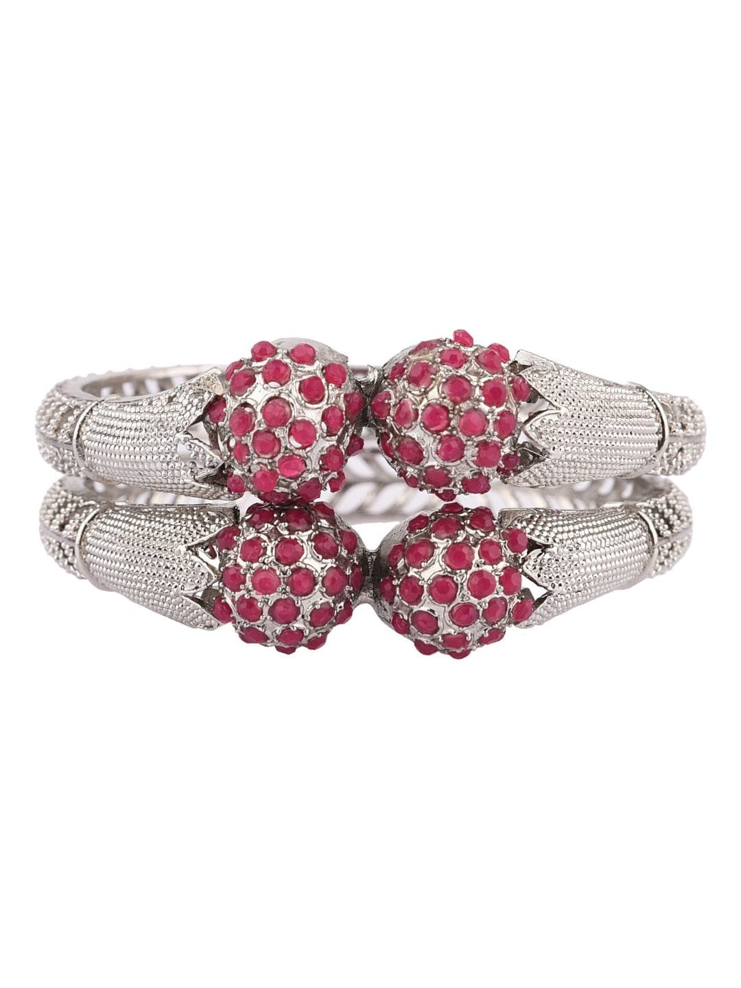 

Efulgenz Women Rhodium-Plated Bangles, Silver
