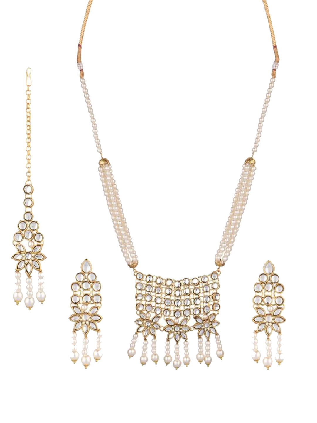 

Efulgenz Gold Plated Crystal Studded Jewellery Set