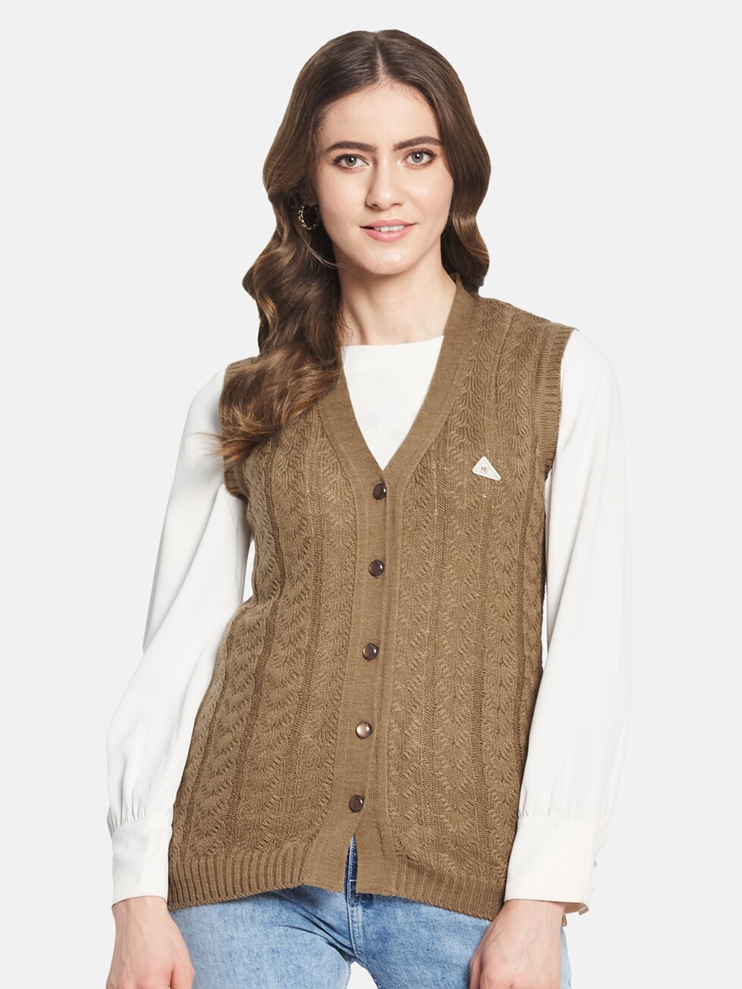 

Monte Carlo Women Cable Knit Cardigan, Brown