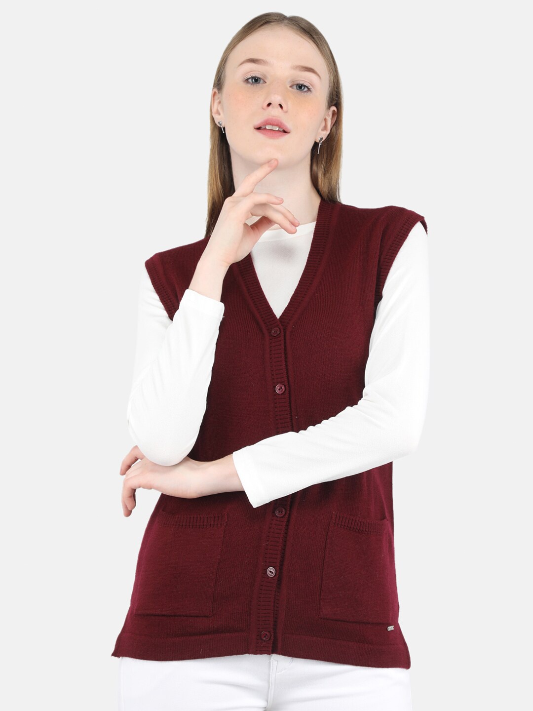 

Monte Carlo Women Maroon Cardigan