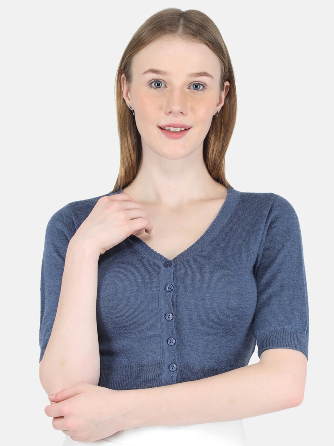 

Monte Carlo Women Blue Crop Cardigan