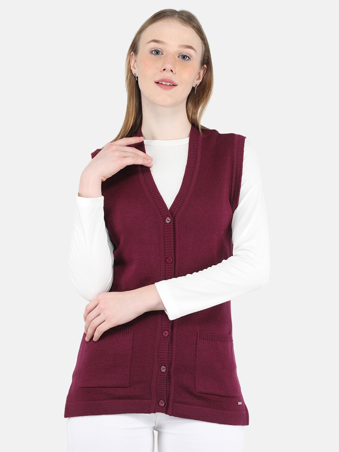 

Monte Carlo Women Maroon Cardigan