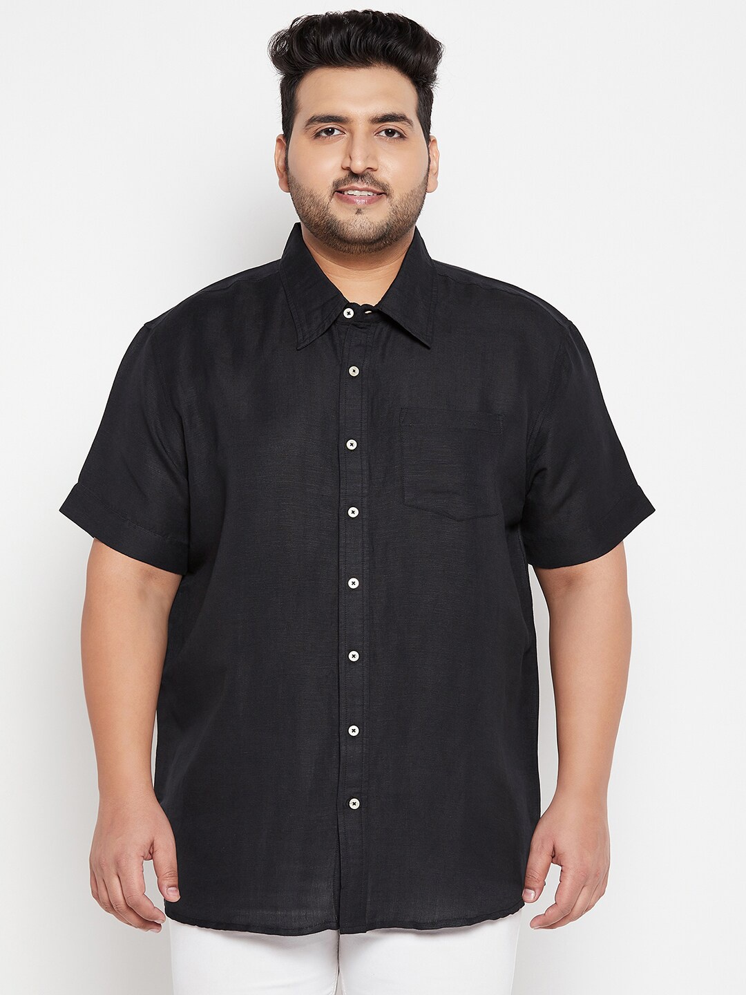 

bigbanana Carner Men Plus Size Casual Shirt, Black