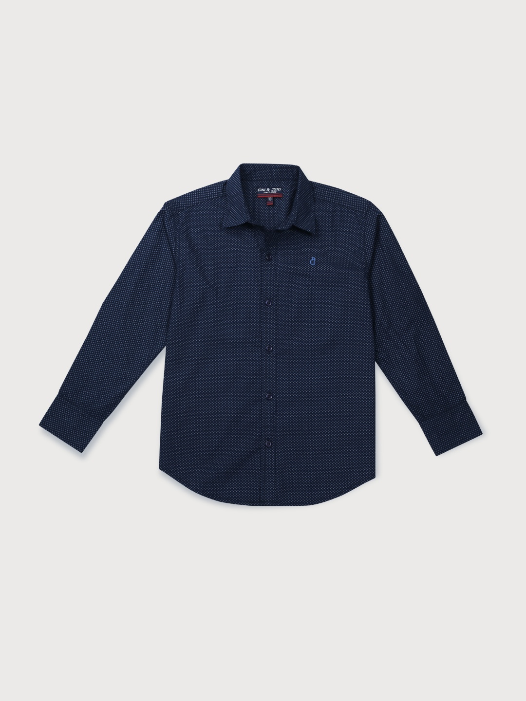 

Gini and Jony Boys Micro Ditsy Printed Cotton Casual Shirt, Navy blue