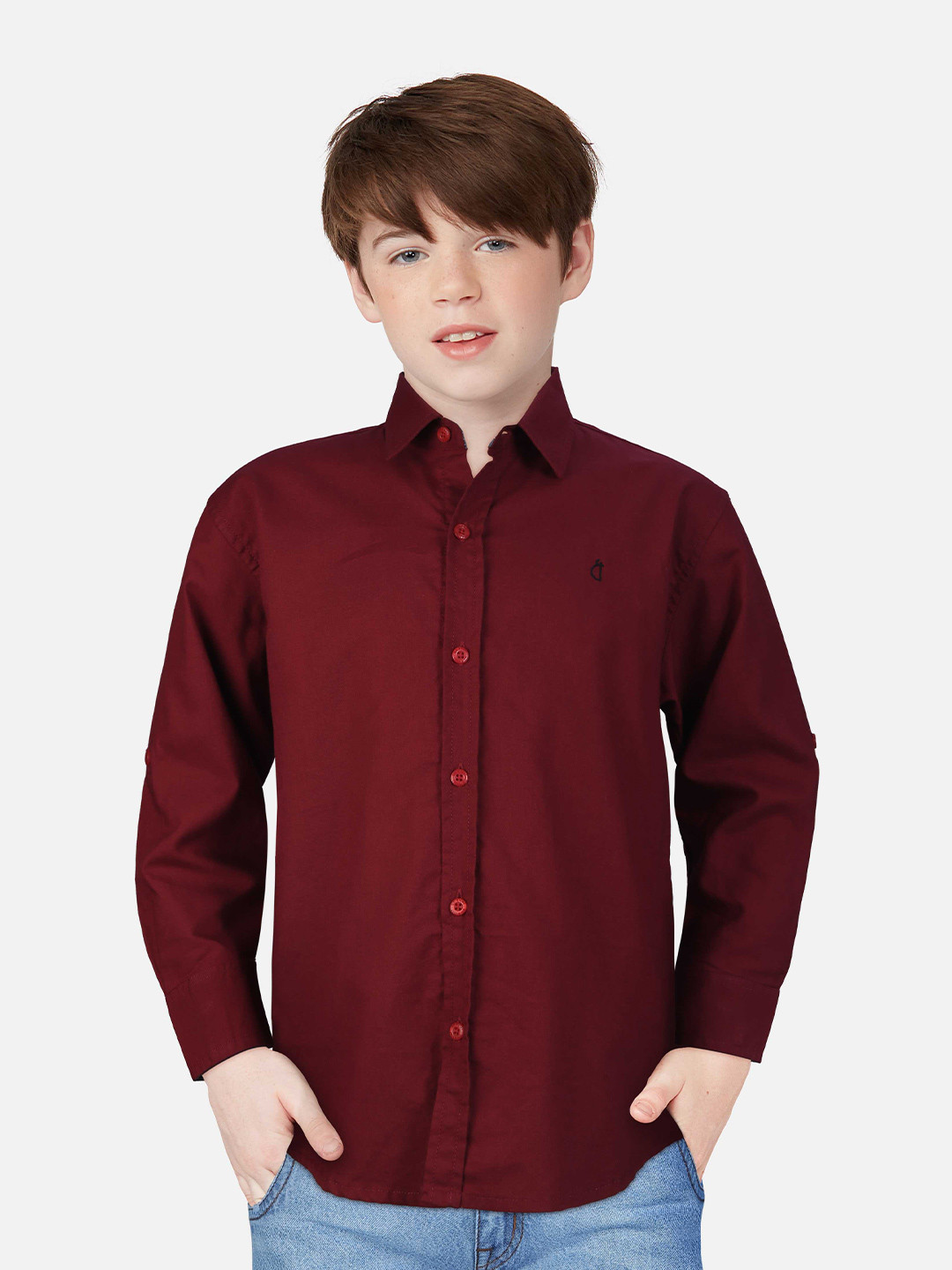 

Gini and Jony Boys Cotton Casual Shirt, Maroon