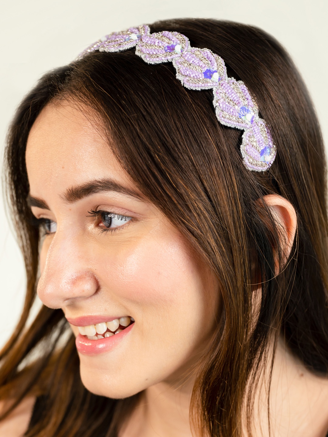 

HAIR DRAMA CO. Women Embellished Hairband, Purple