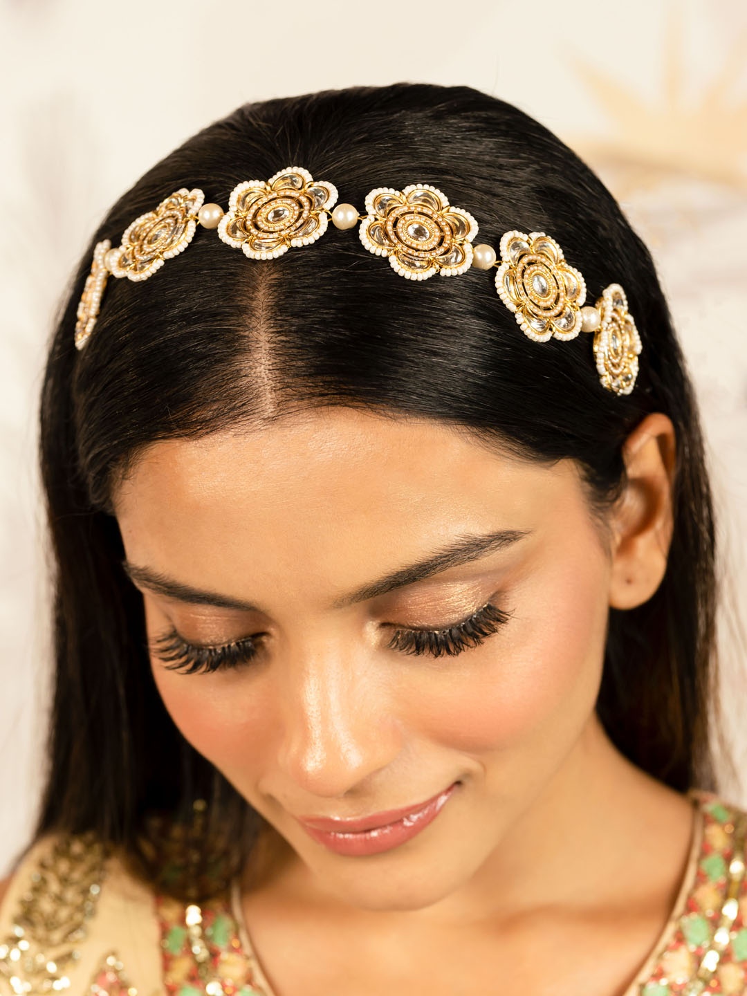 

HAIR DRAMA CO. Women Embellished Hairband, Gold