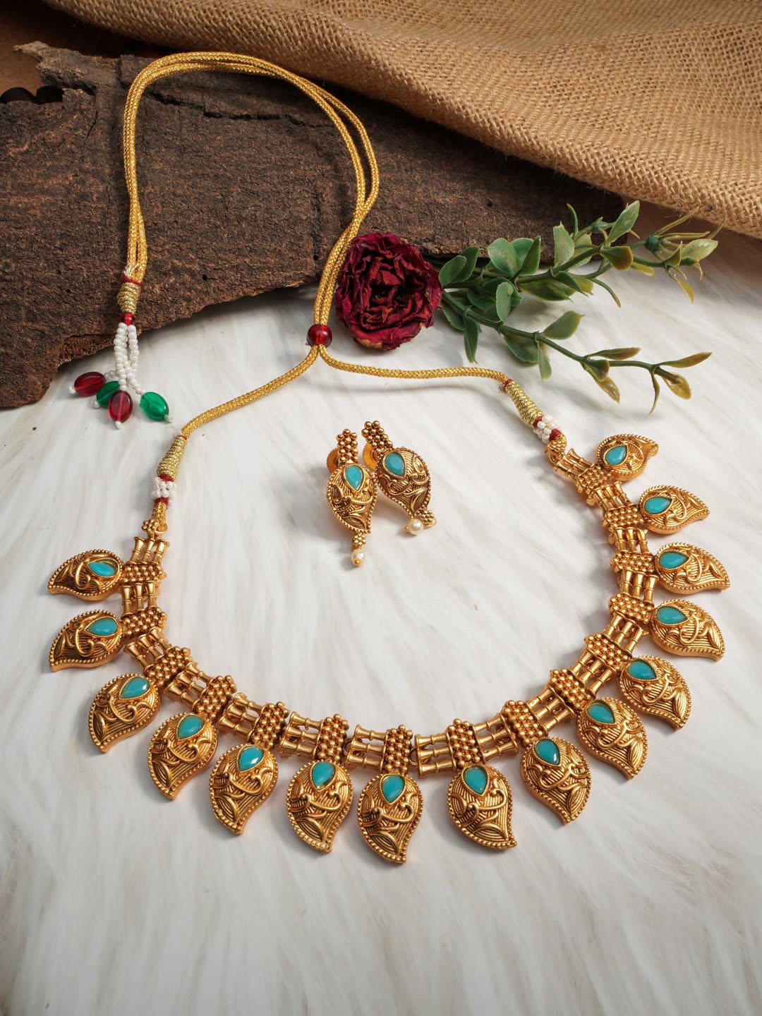 

GRIIHAM Gold-Plated CZ Studded Jewellery Set