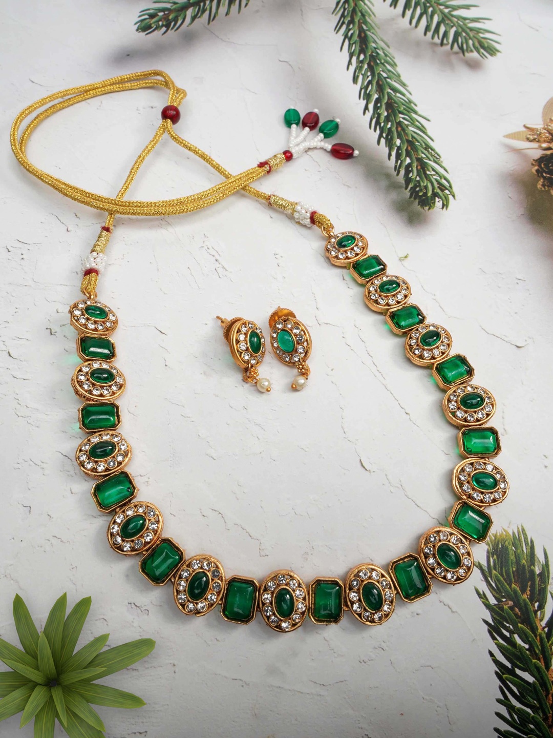 

GRIIHAM Gold-Plated CZ-Studded Jewellery Set