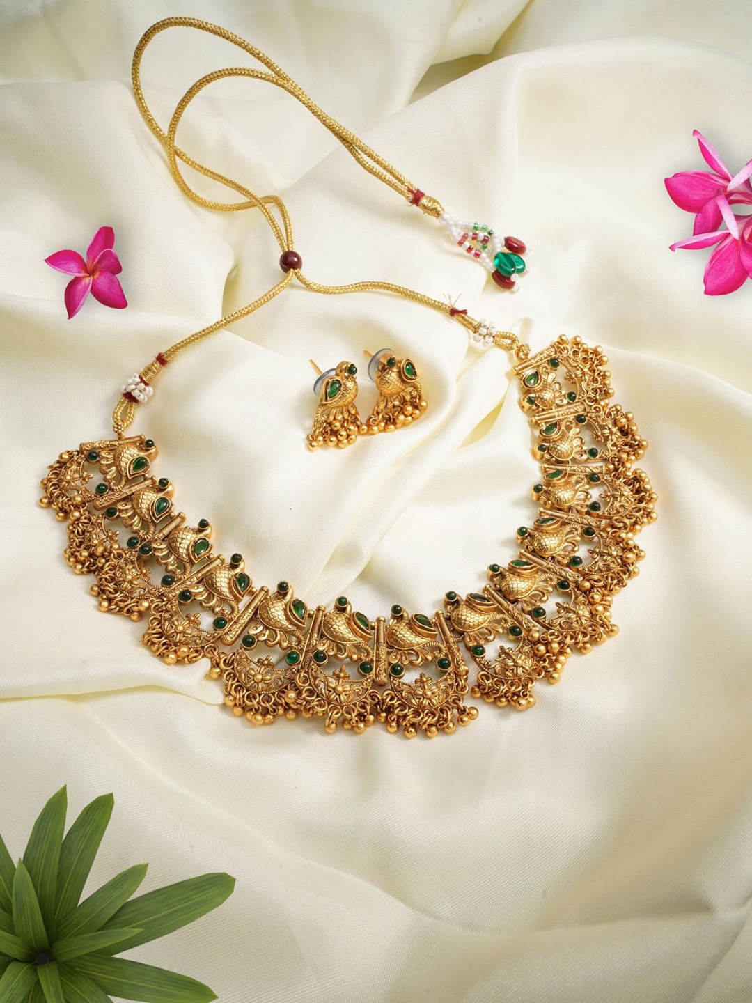

GRIIHAM Gold-Plated & Cubic Zirconia Studded Jewellery Set