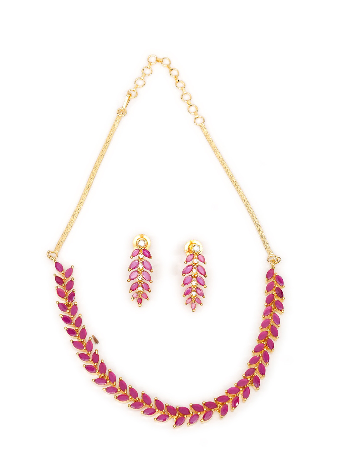 

GRIIHAM Rhodium-Plated Cubic Zirconia Studded Jewellery Set, Gold