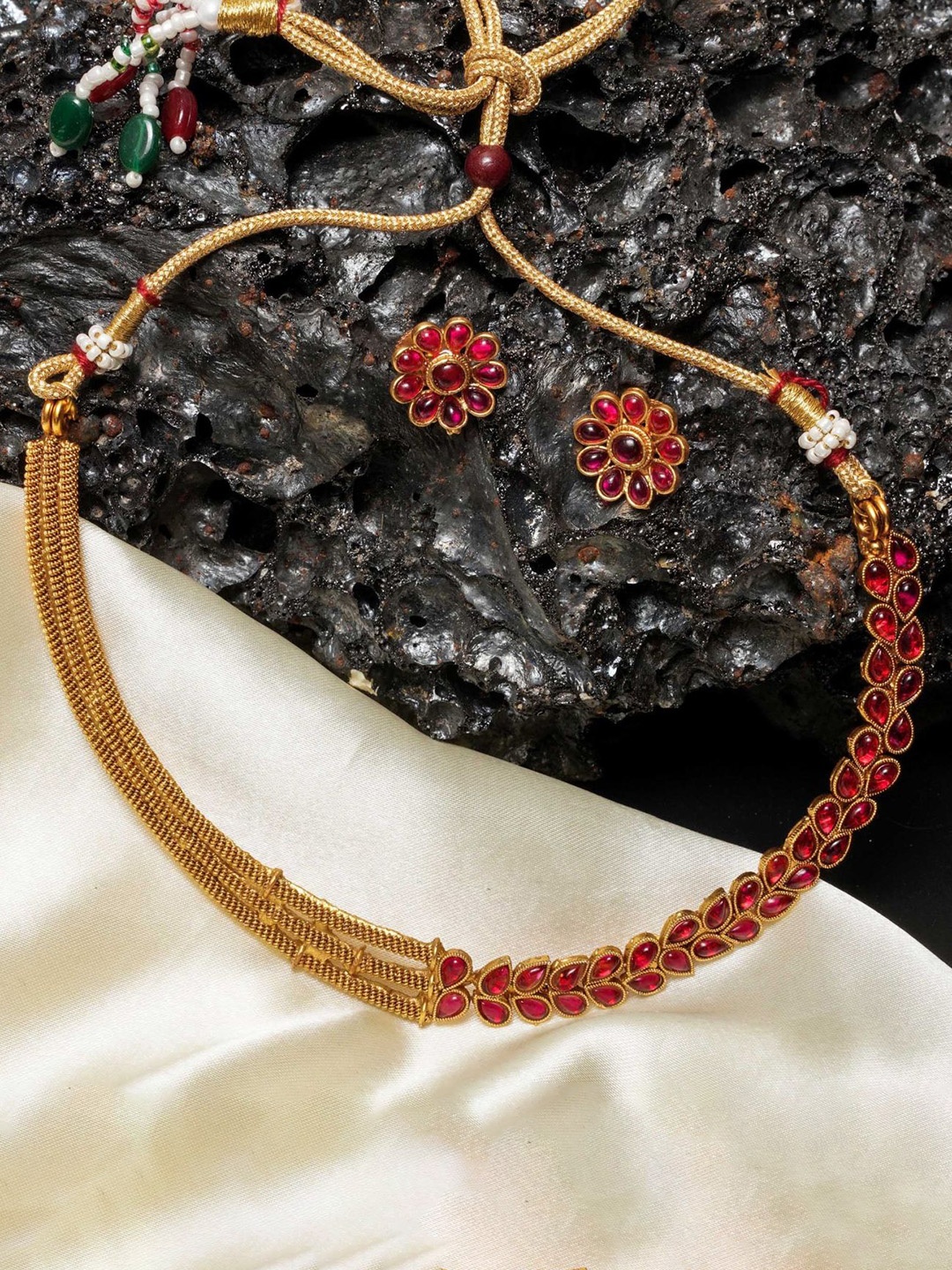

GRIIHAM Gold Plated CZ-Studded Jewellery Set