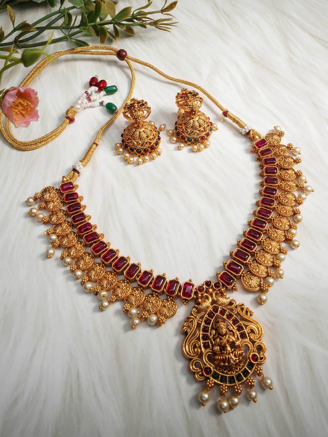 

GRIIHAM Gold-Plated & CZ Stone-Studded Jewellery Set