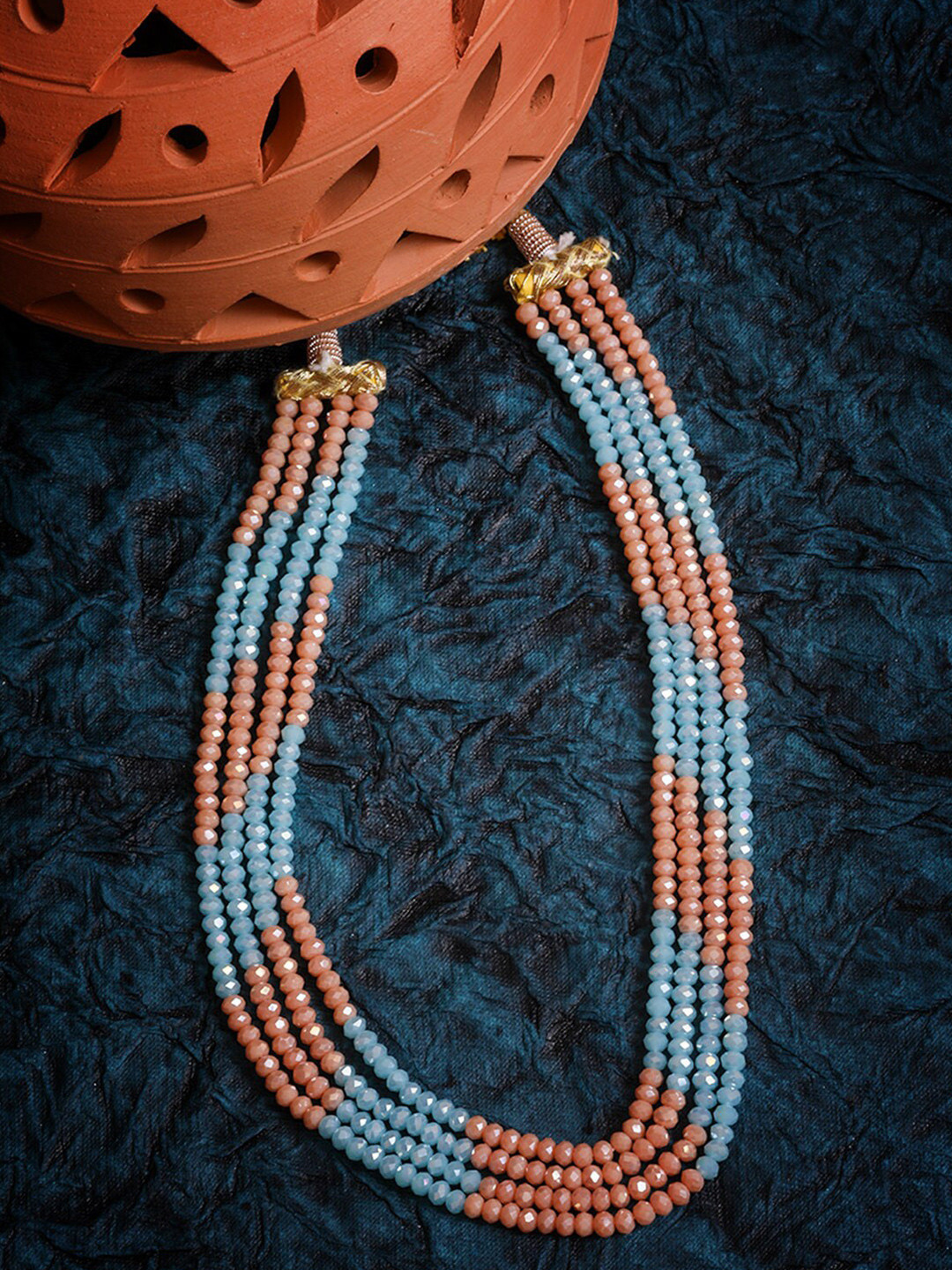 

GRIIHAM Copper 4 Layered Crystal Necklace, Blue