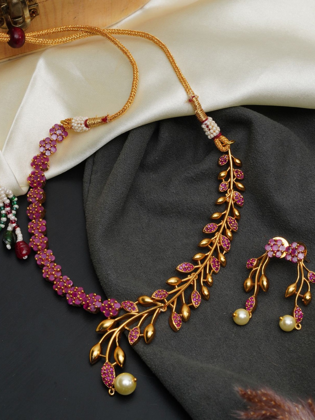 

GRIIHAM Gold-Plated CZ Stone Studded Jewellery Set