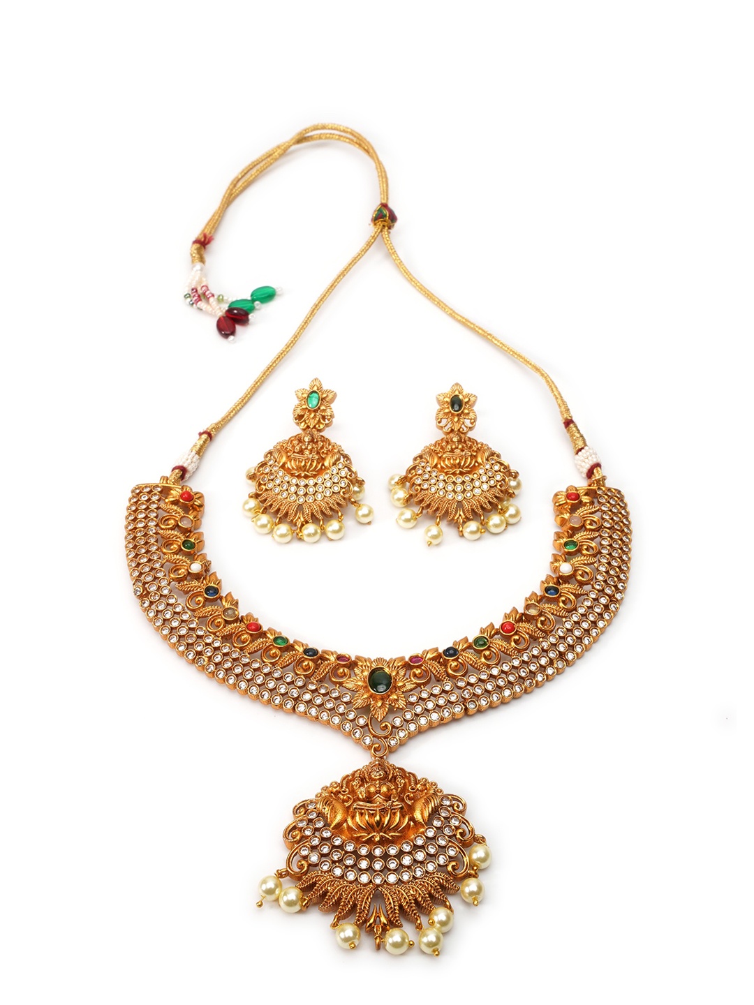 

GRIIHAM Gold-Plated CZ-Studded Jewellery Set