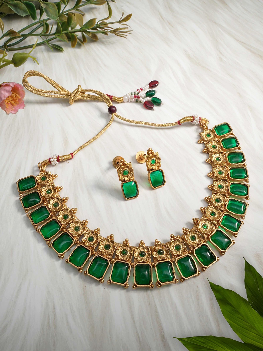 

GRIIHAM Gold-Plated CZ-Studded Jewellery Set