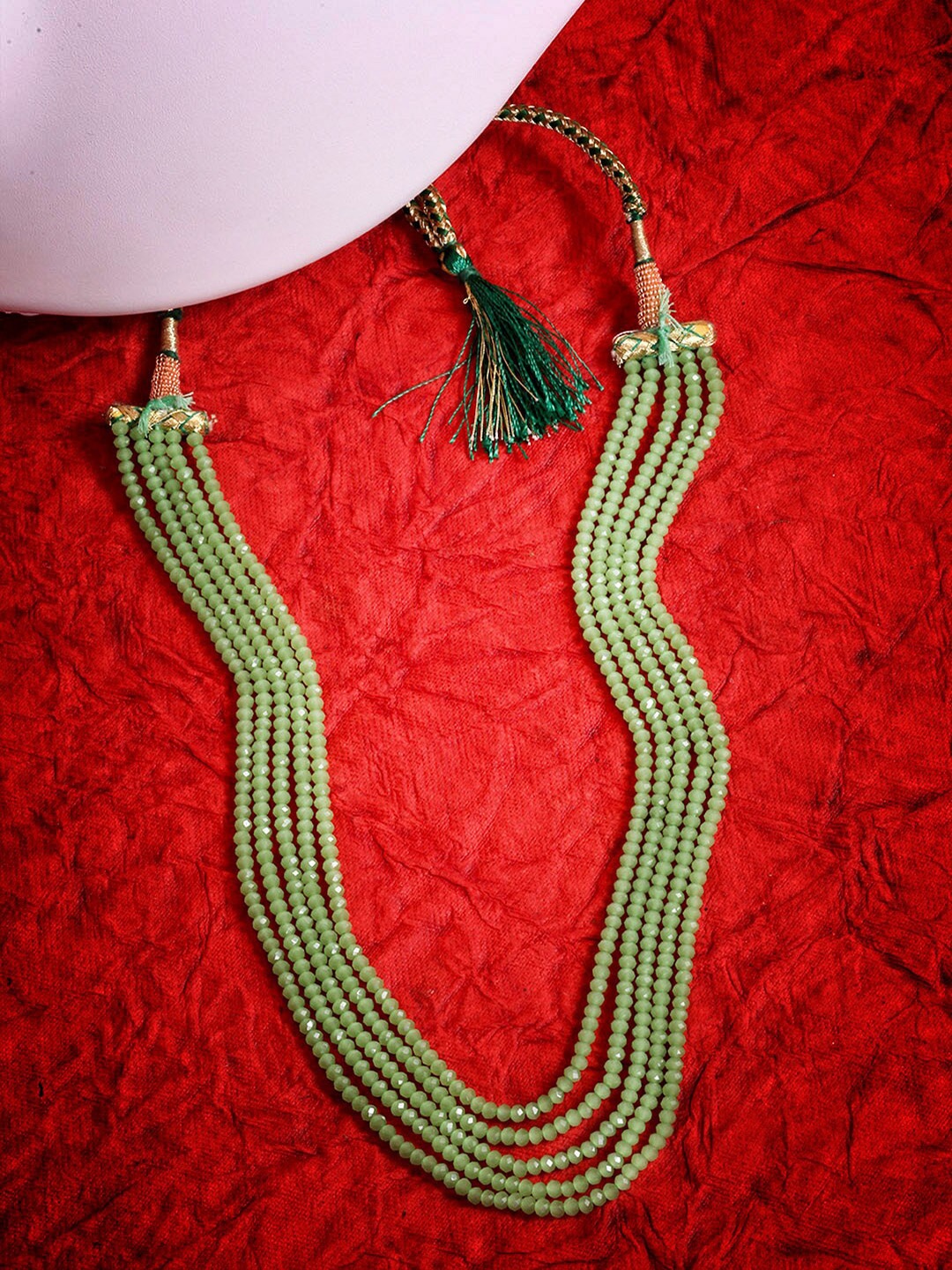 

GRIIHAM Fluorescent 5 Layered Crystal Necklace, Fluorescent green