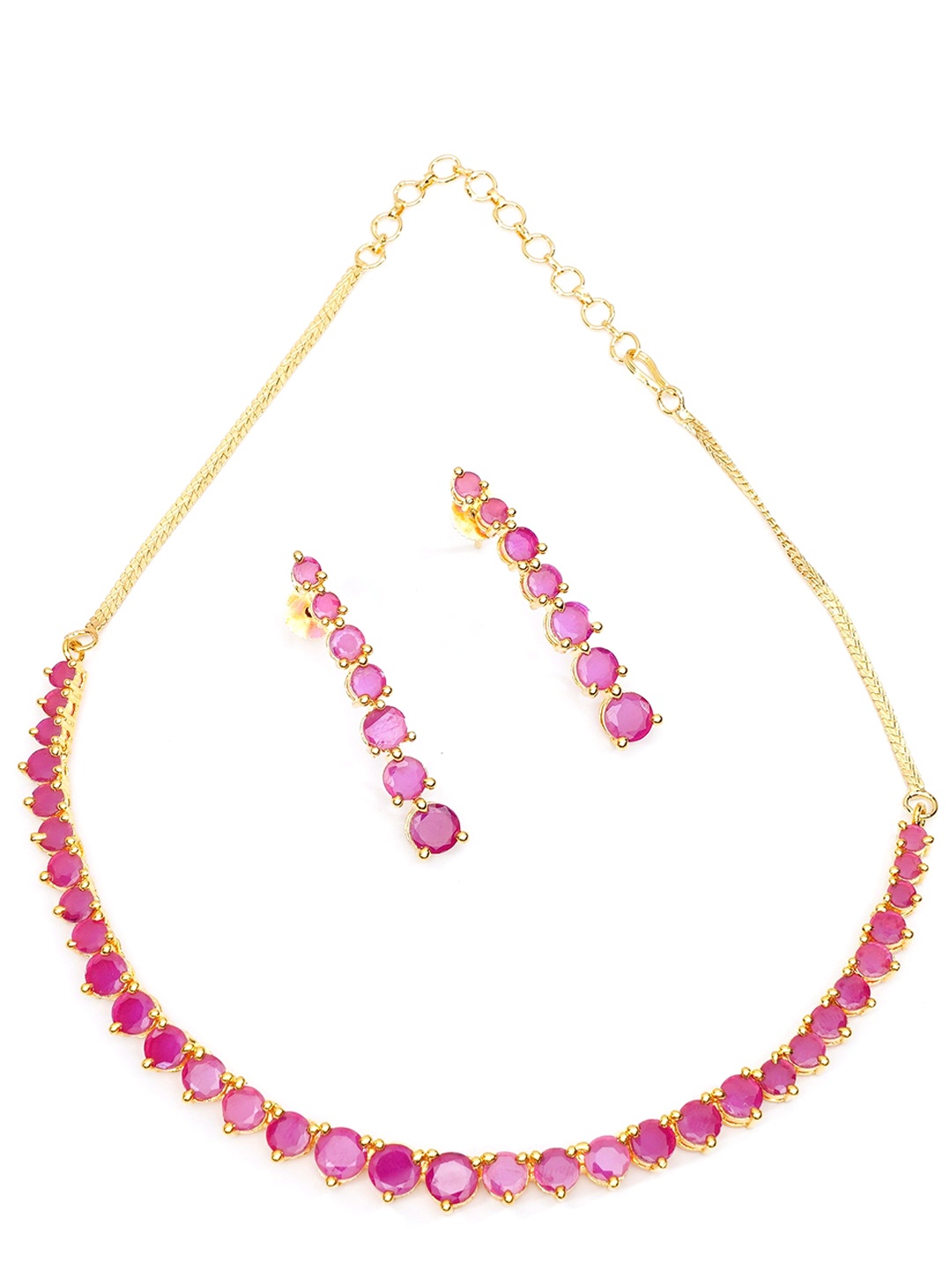 

GRIIHAM Gold-Plated CZ Stone-Studded Jewellery Set