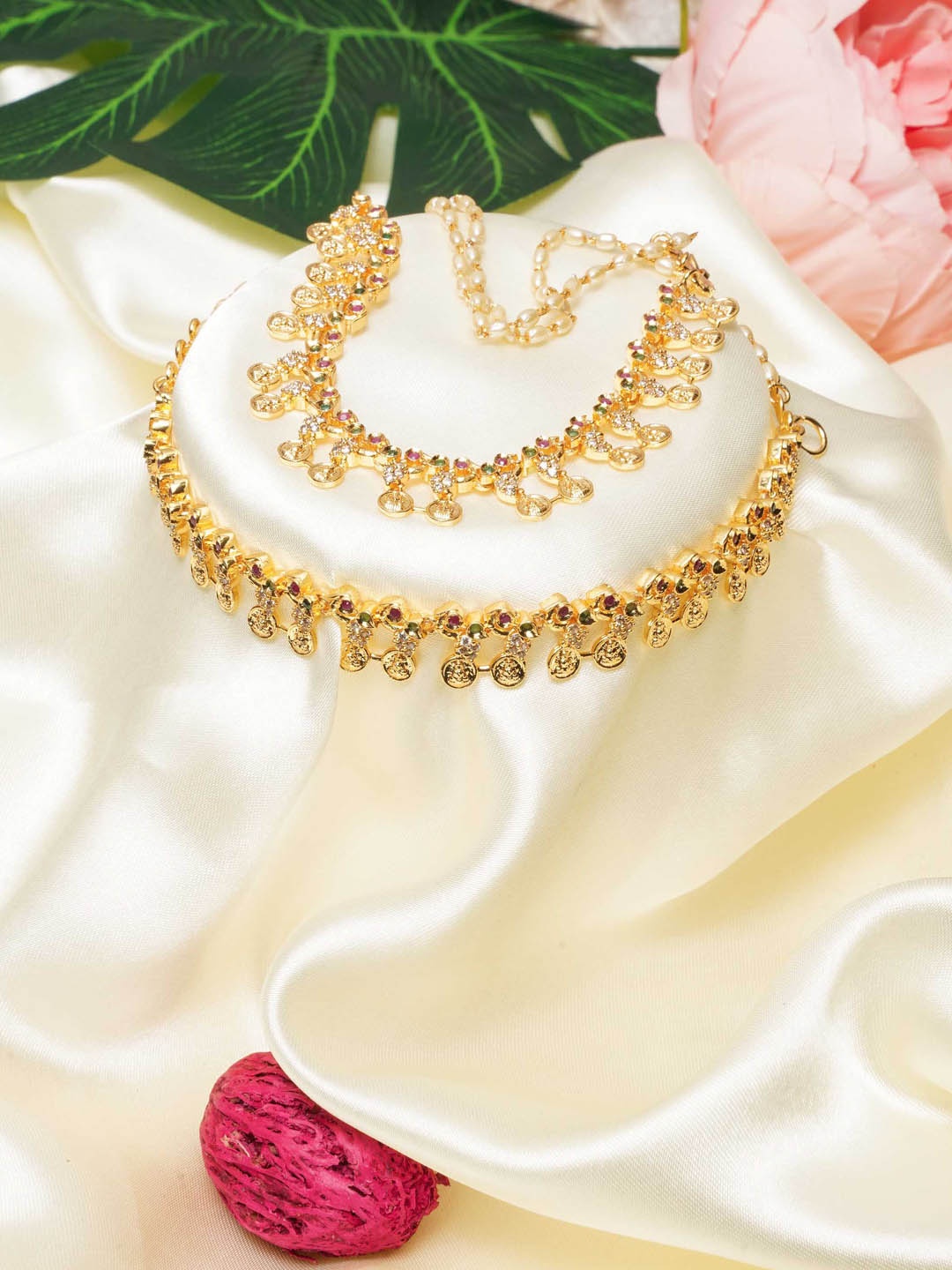 

GRIIHAM Gold-Plated Cubic Zirconia Studded Classic Ear Chain