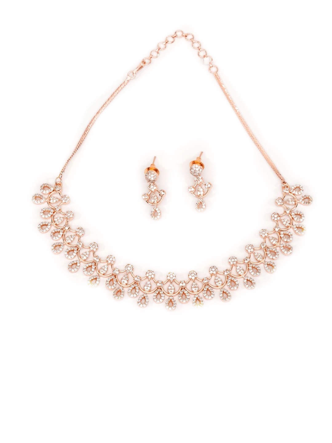 

GRIIHAM Rose Gold-Plated Cubic Zirconia Jewellery Set