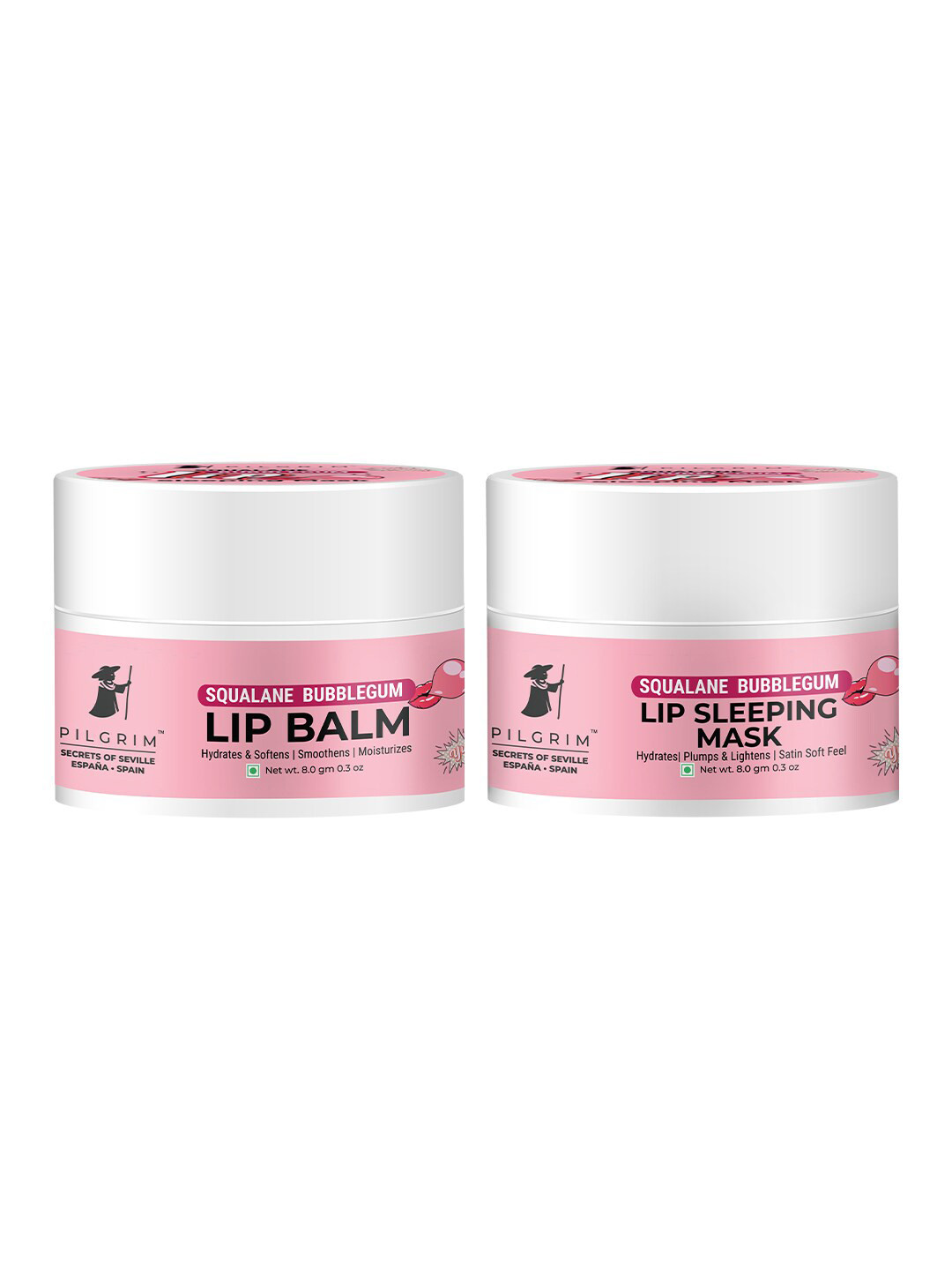 

Pilgrim Squalane Beginners Lip Kit - Hydrating Soft & Plumpy Glossy Lips with Shea Butter, Pink