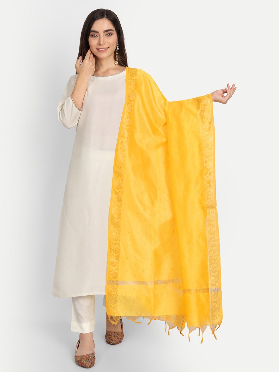 

amraoo Chanderi Dupatta, Yellow