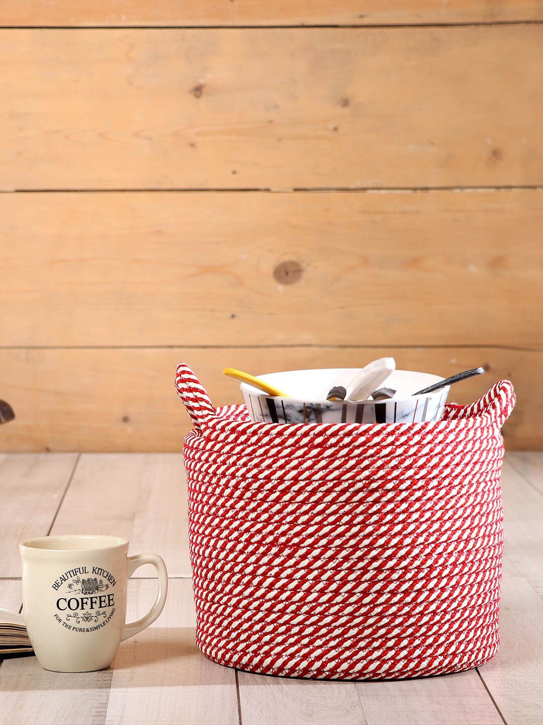 

Pano Utility Crest Round Storage Basket, Red