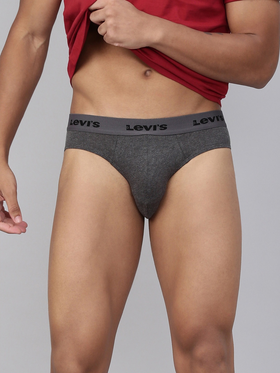 

Levis Men Smartskin Technology Snug Fit Pure Cotton Neo Briefs - 009, Charcoal