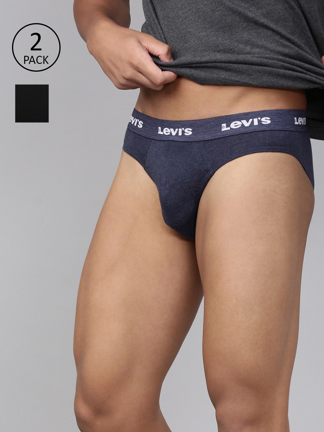 

Levis Men Pack of 2 Smartskin Technology Snug Fit Pure Cotton Neo Briefs -009, Black