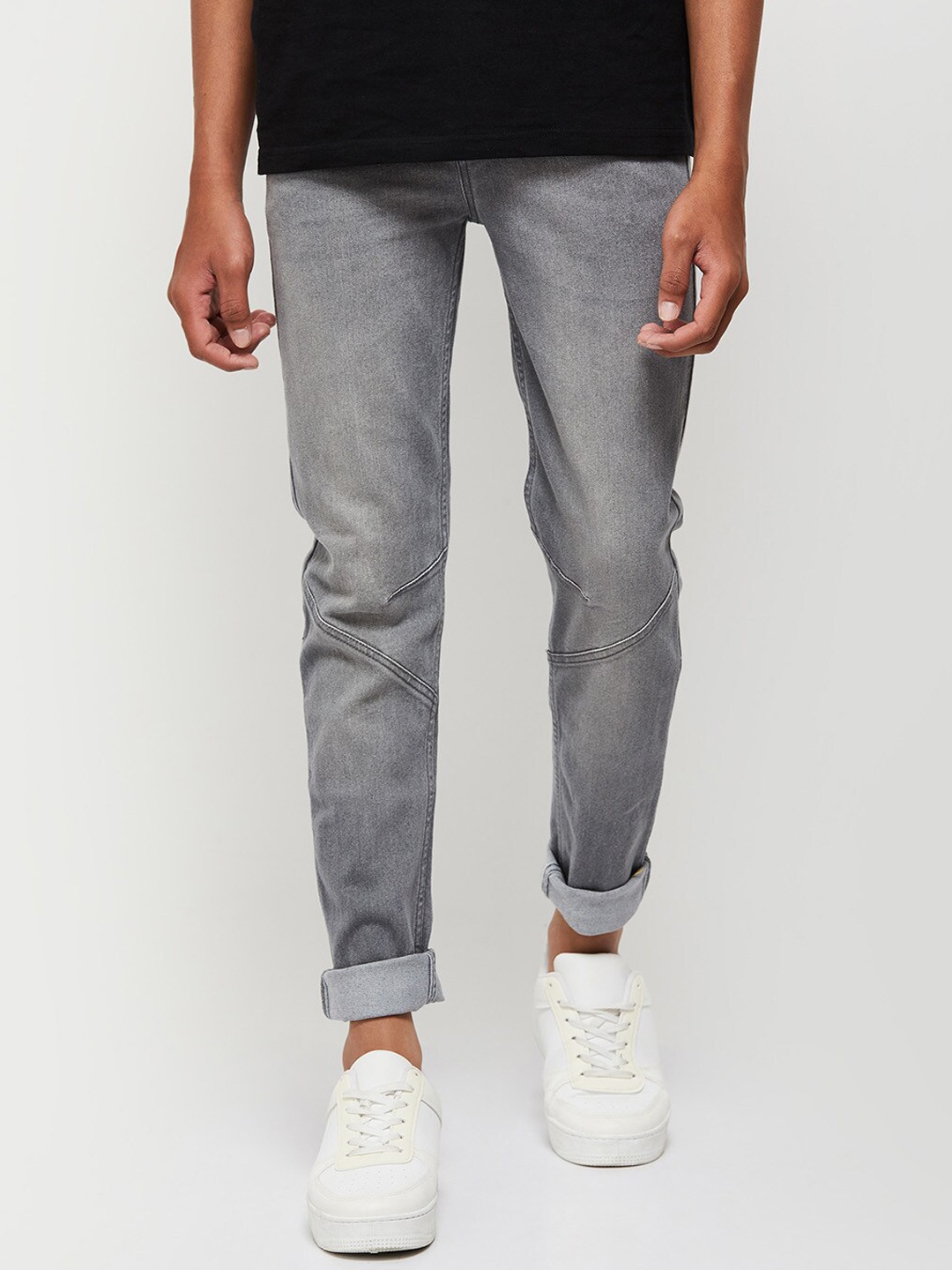 

max Boys Grey Mildly Distressed Heavy Fade Jeans