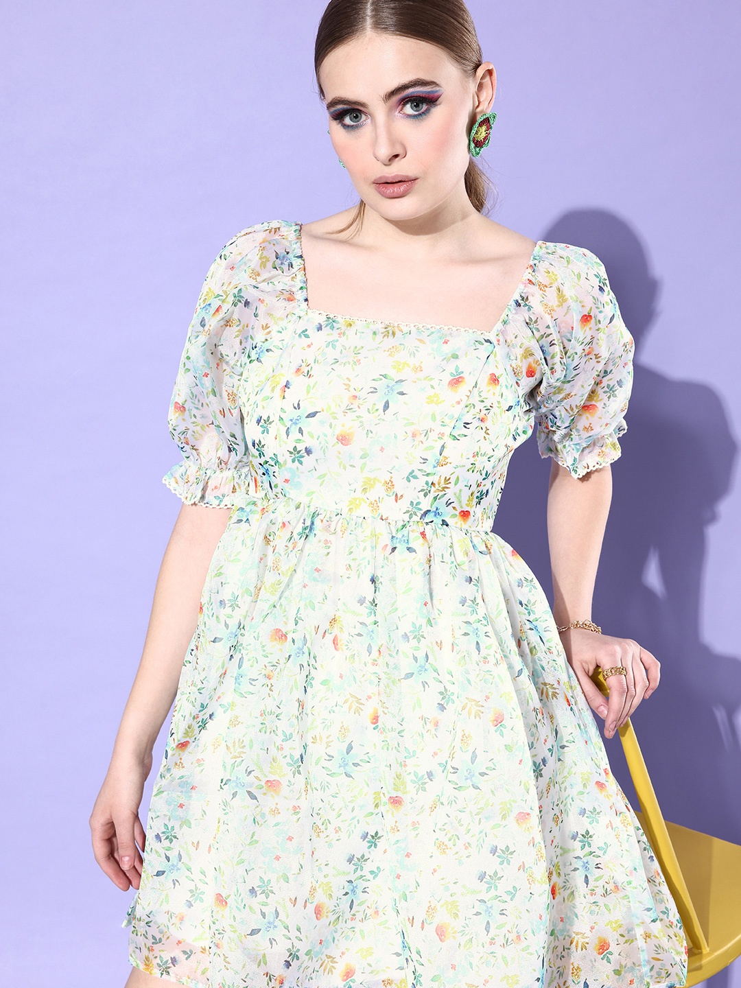 

People Floral Dress, Off white