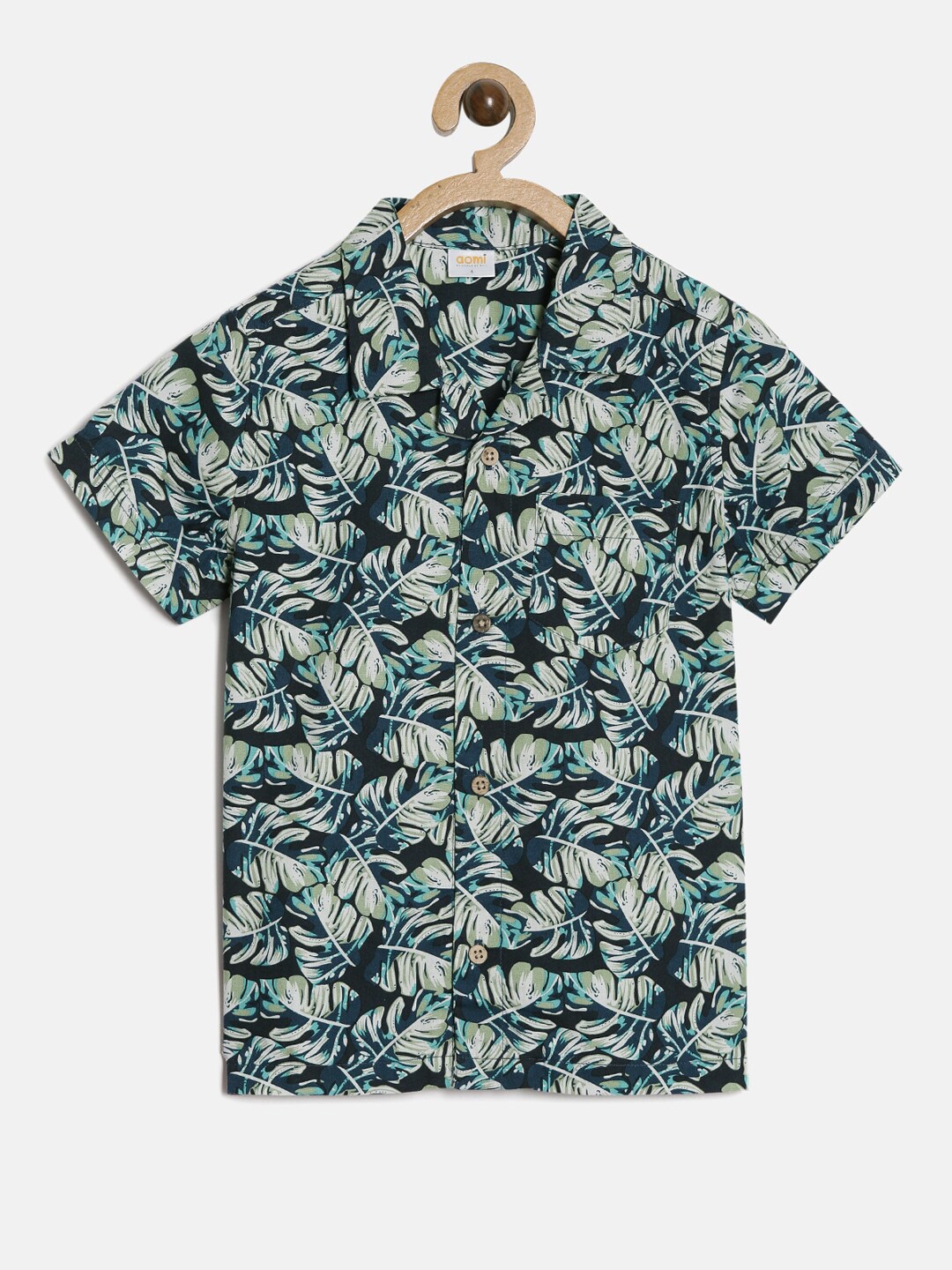 

Aomi Boys Grey Floral Sheer Printed Casual Shirt