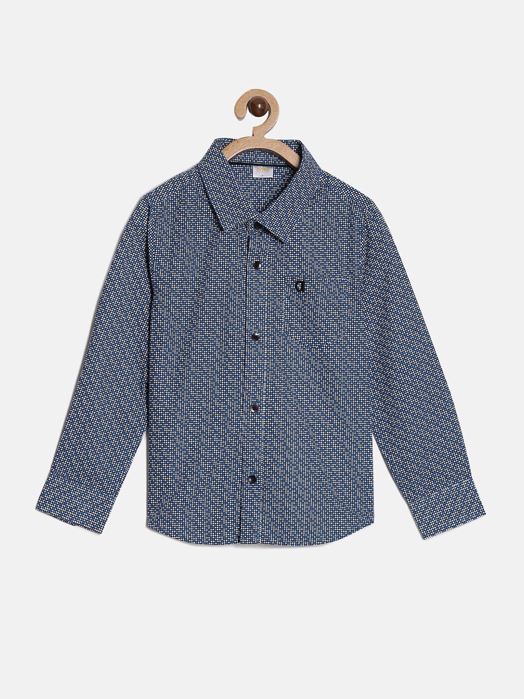 

Aomi Boys Blue Sheer Printed Casual Shirt