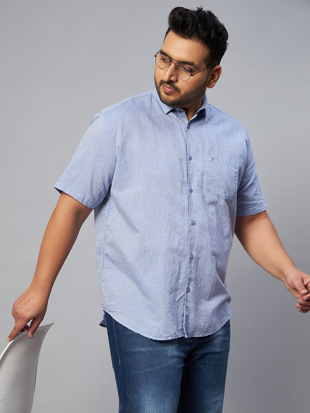 

SHOWOFF Plus Men Solid Plus Size Comfort Casual Shirt, Blue