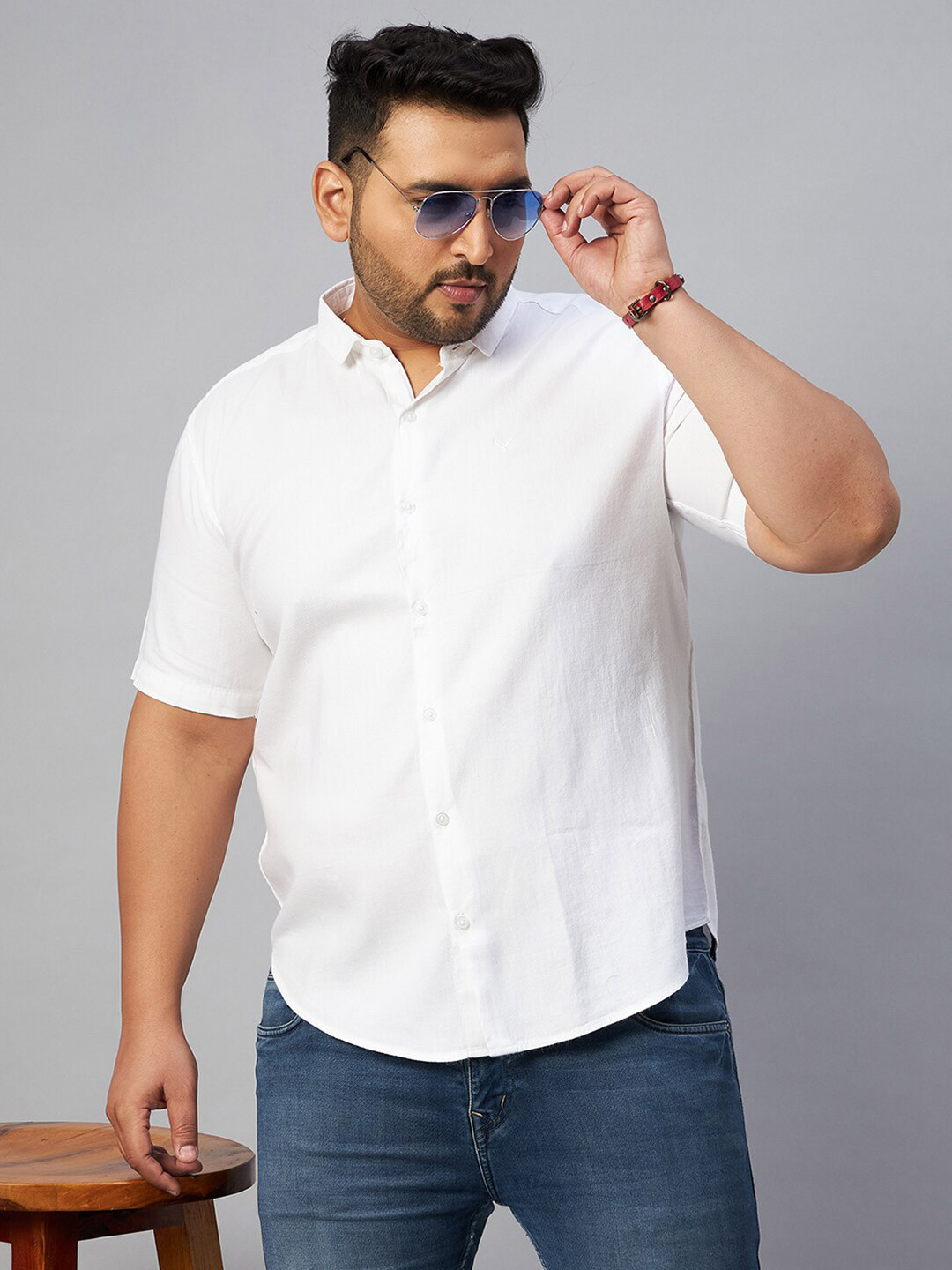 

SHOWOFF Plus Men Solid Comfort Casual Cotton Shirt, White