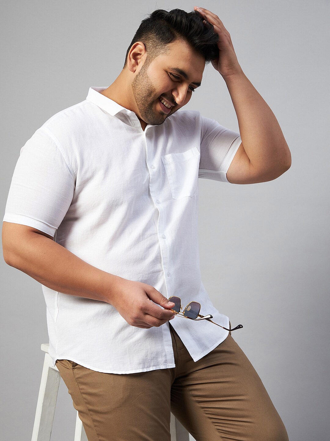 

SHOWOFF Plus Men Solid Comfort Fit Casual Cotton Shirt, White