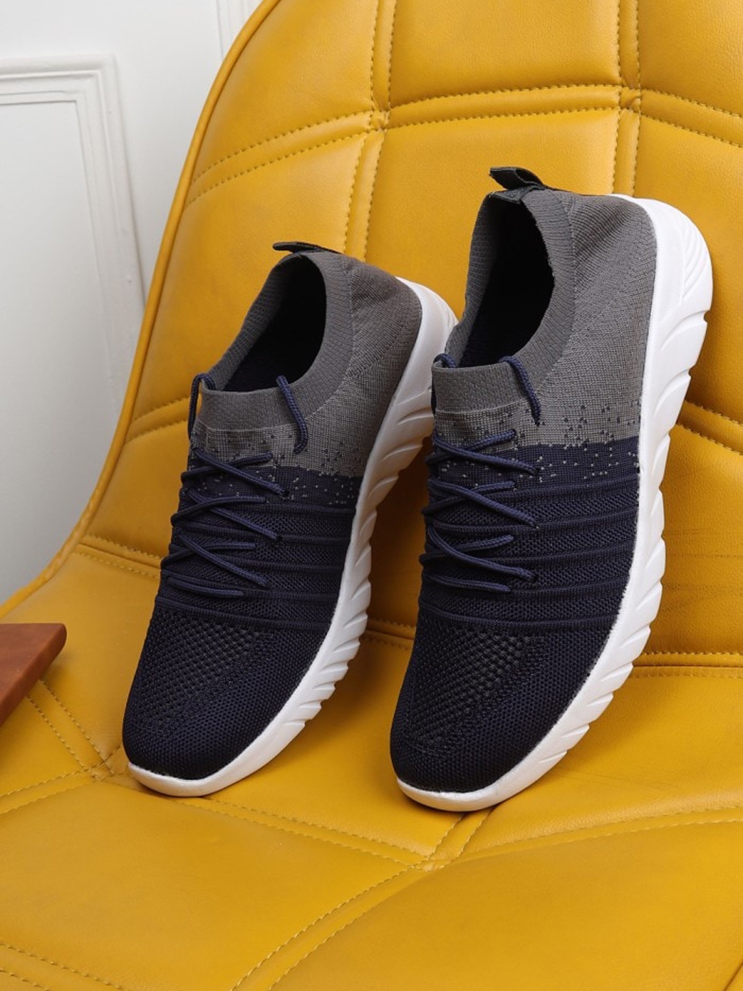 

TPENT Men Woven Design Sneakers, Navy blue