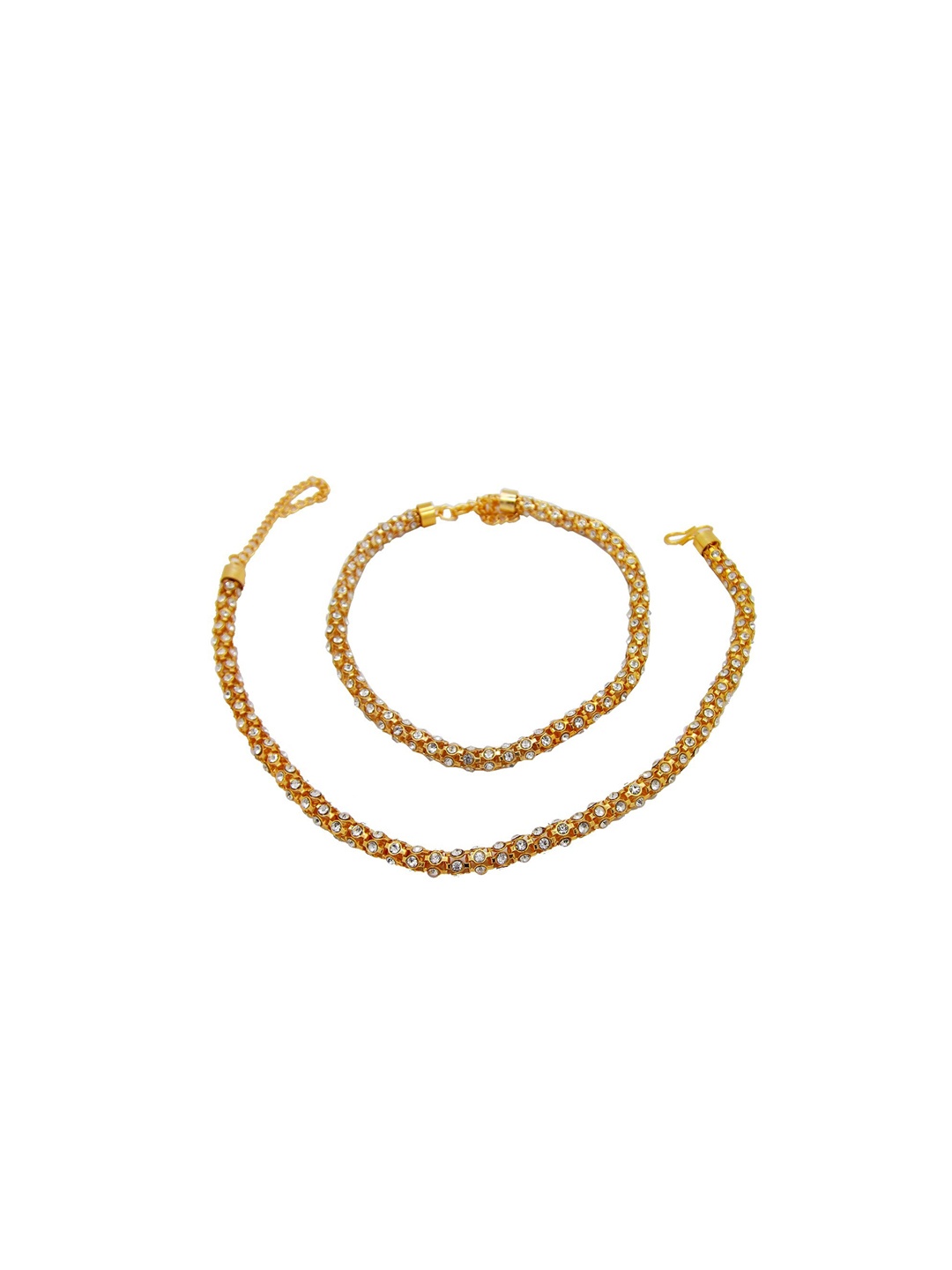 

FEMMIBELLA Gold-Plated American Diamond Anklets