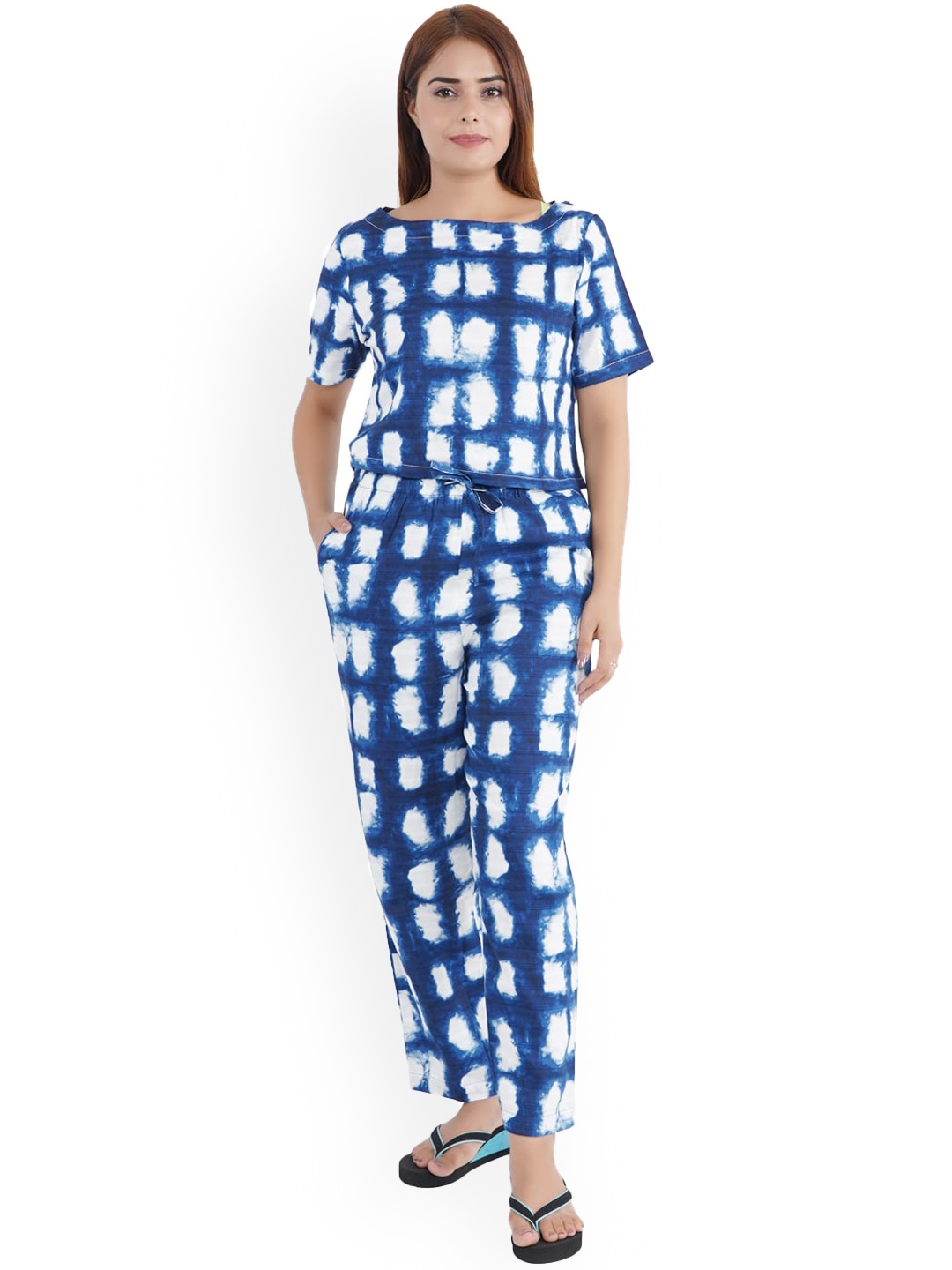 

Style Shoes Women Printed Night suit, Blue