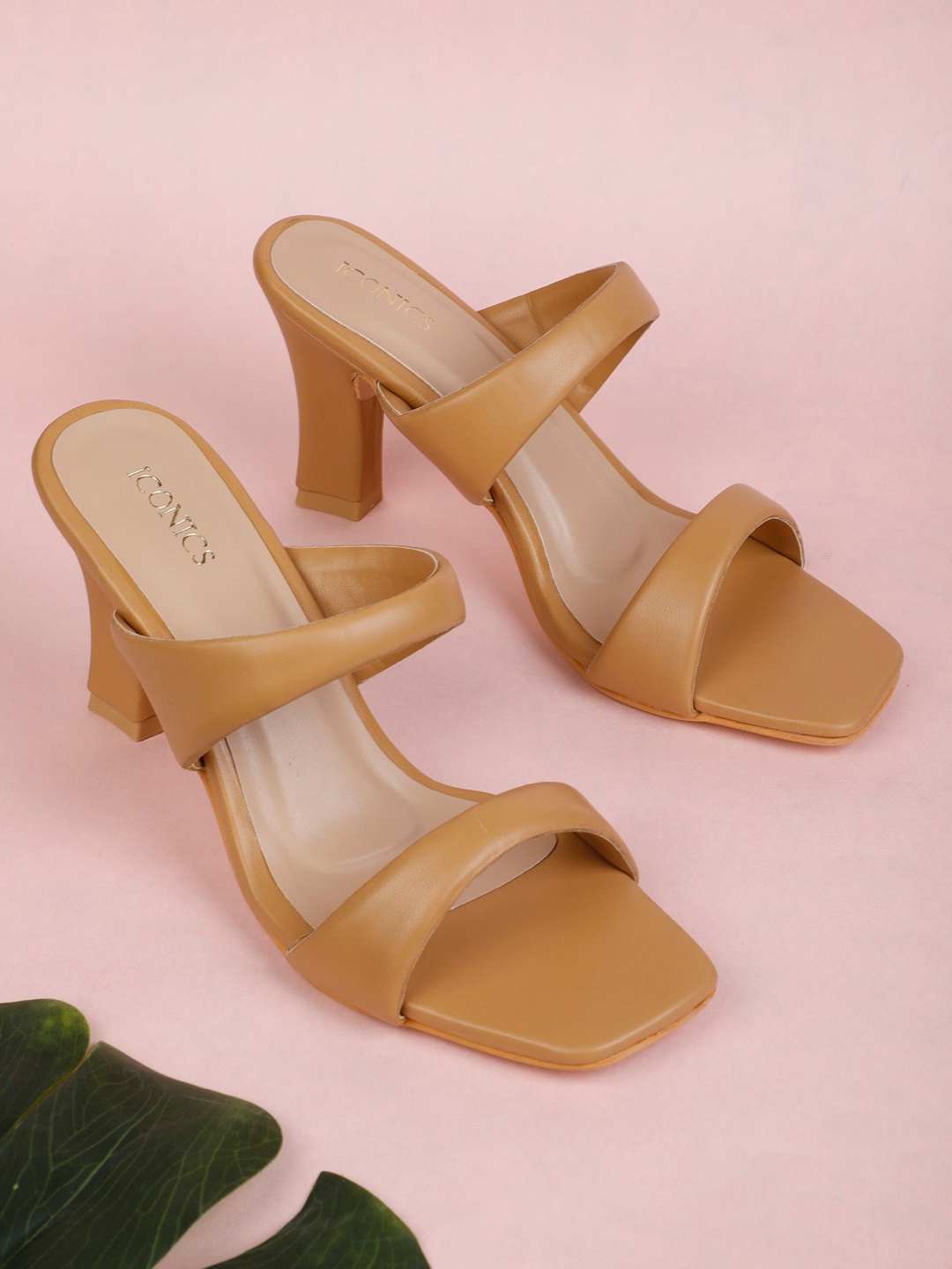 

ICONICS Women Block Sandals, Beige
