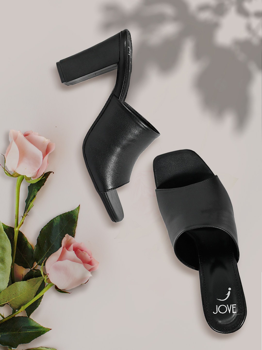 

Jove Solid Block Heels, Black