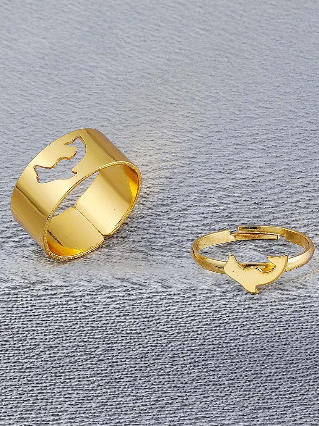 

Pinapes Set Of 2 Gold-Plated Adjustable Finger Ring