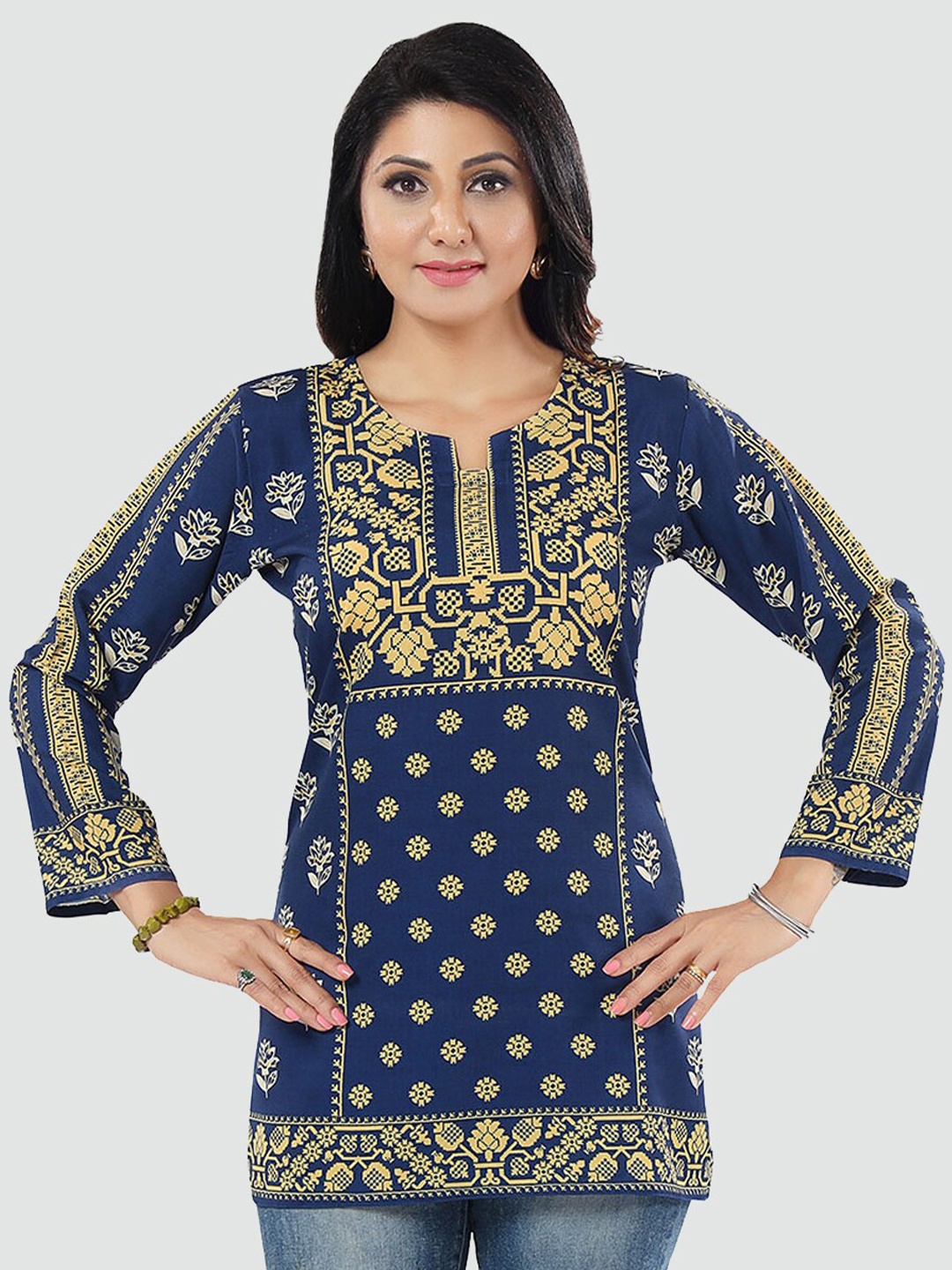 

Saree Swarg Ethnic Motifs Printed Kurti, Blue