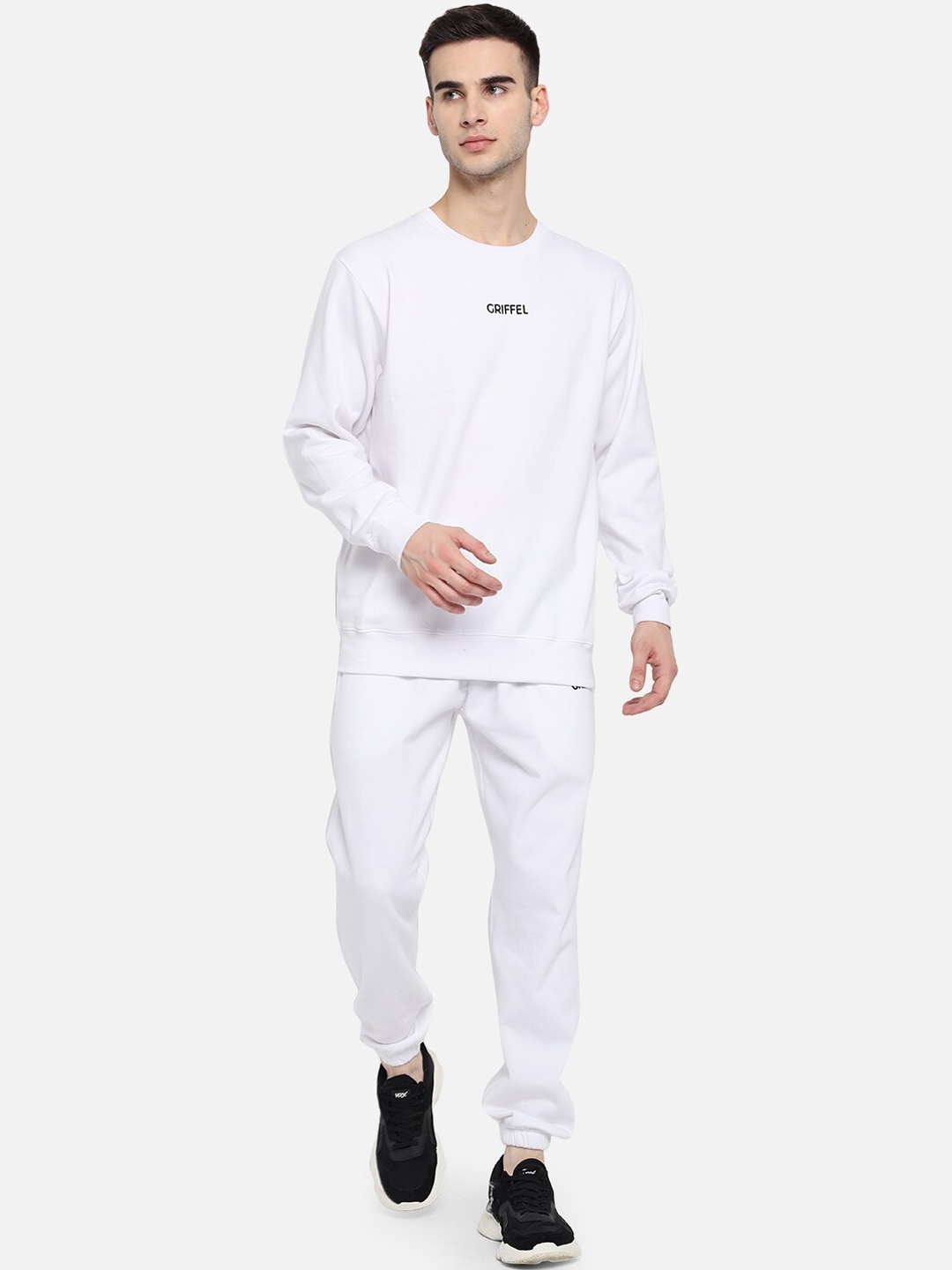 

GRIFFEL Men Solid Tracksuit, White