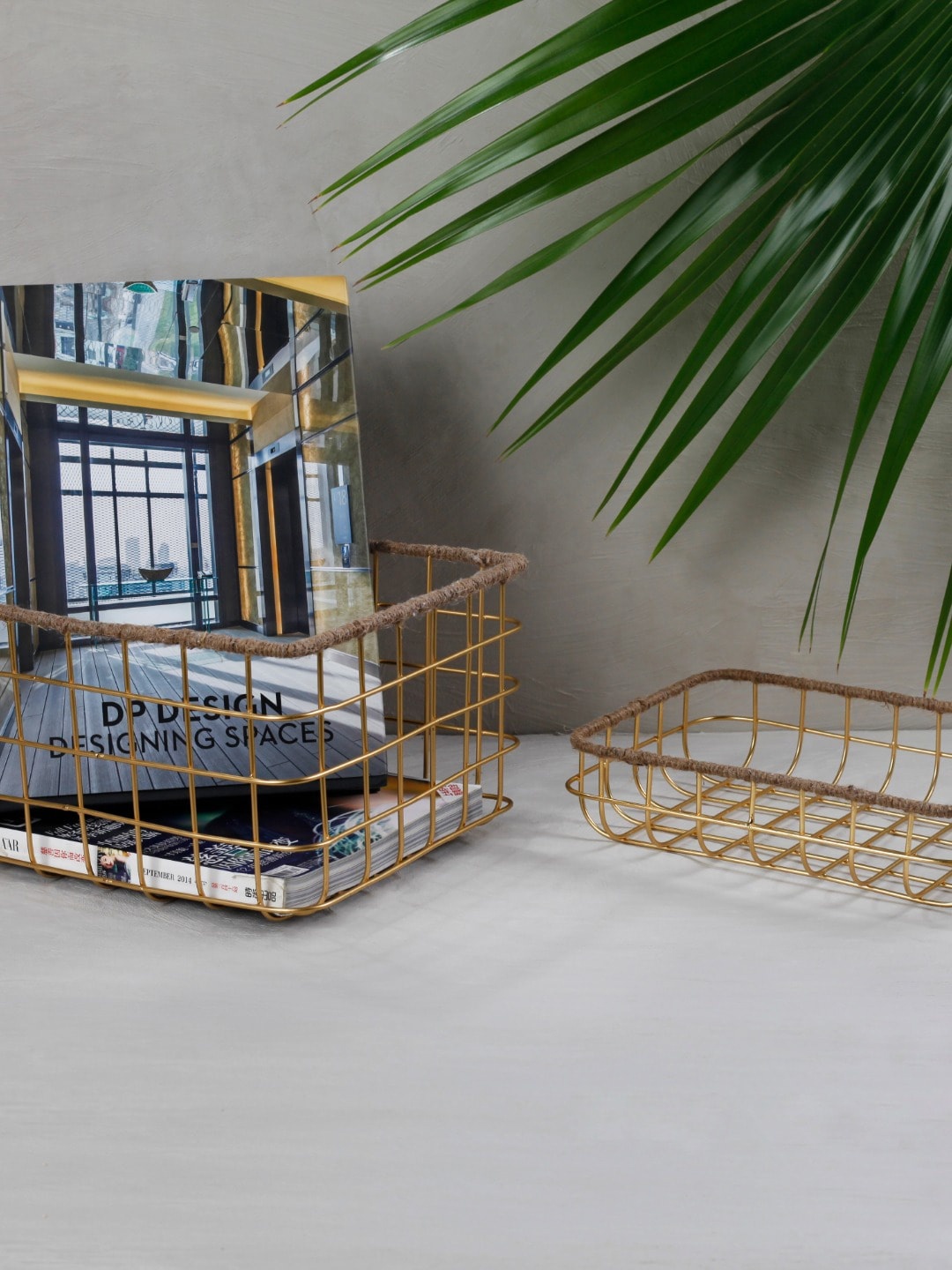 

The 7 DeKor Solid Metal Storage Basket, Gold