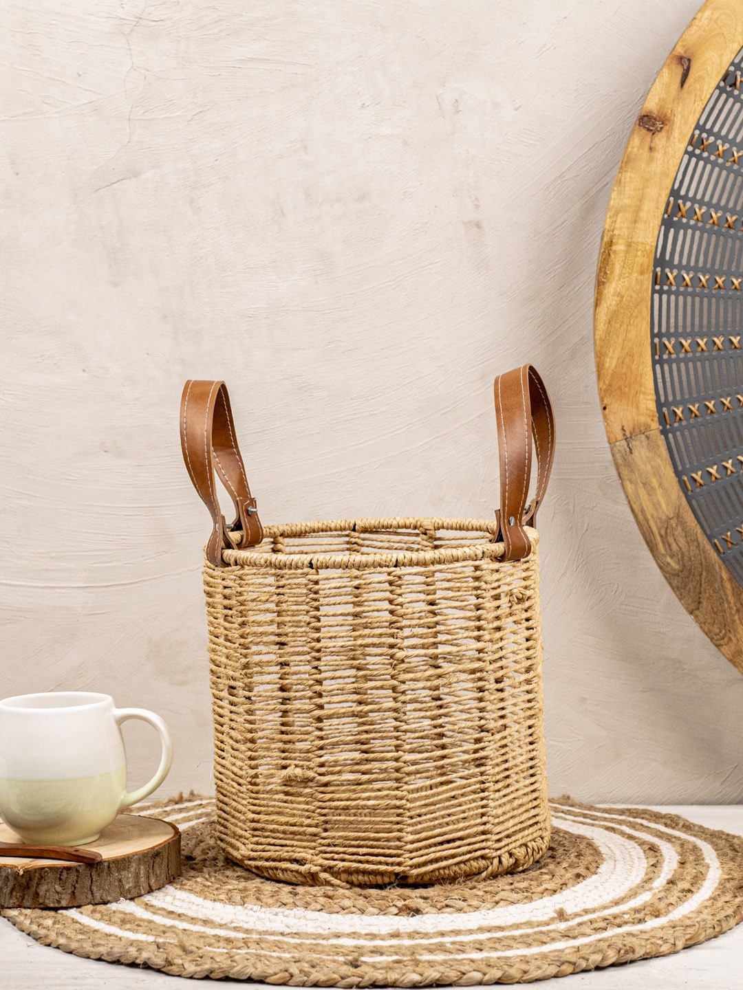 

The 7 DeKor Solid Jute Basket, Beige