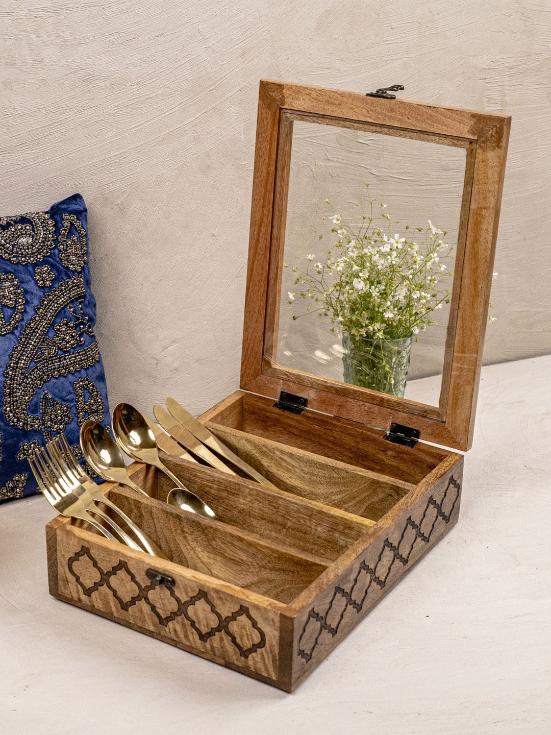 

The 7 DeKor Textured Wooden Multipurpose Organiser, Brown