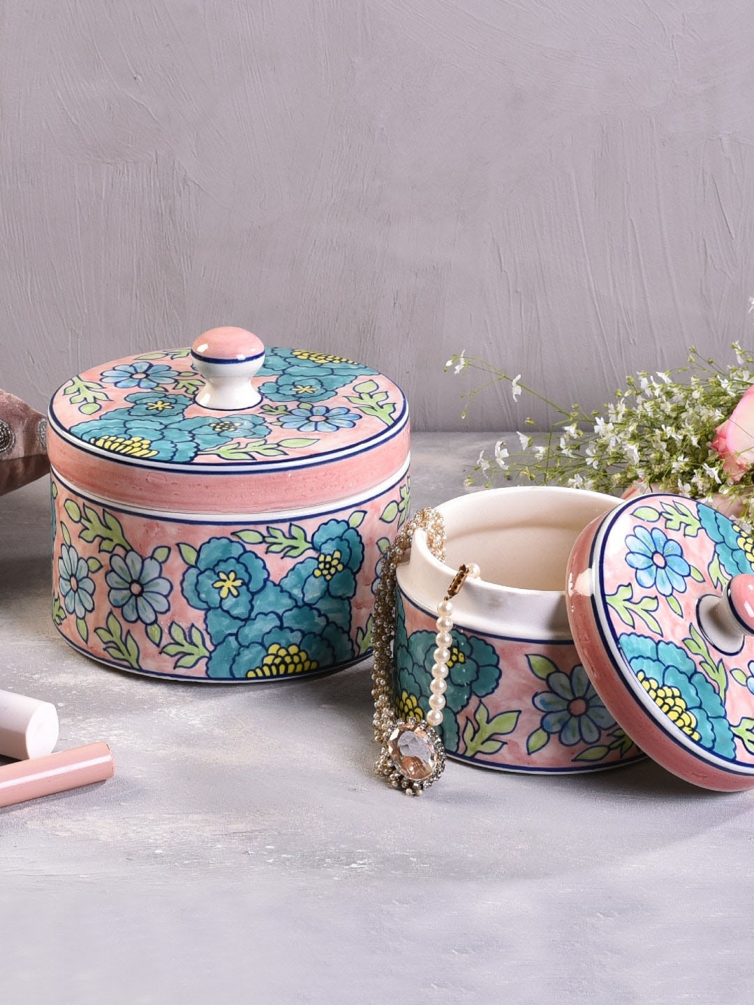 

The 7 DeKor Printed Ceramic Organiser, Pink